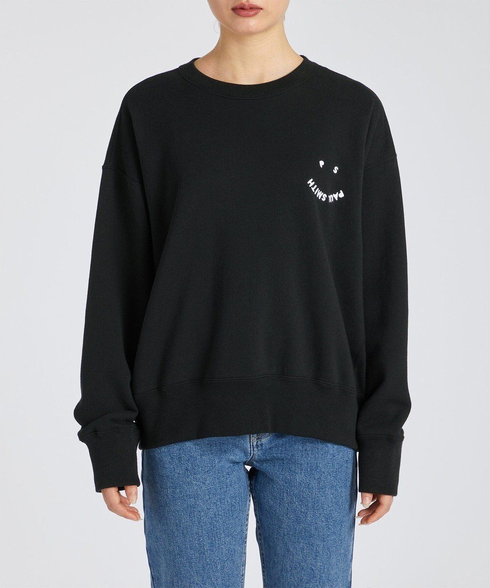 【ポール スミス/Paul Smith】のHappy スウェット インテリア・キッズ・メンズ・レディースファッション・服の通販 founy(ファニー) 　ファッション　Fashion　レディースファッション　Fashion for Women　トップス・カットソー　Cut & Sew Tops　シャツ・ブラウス・オフィスカジュアル　Elegant Blouses & Button-Ups　レディースパーカー・カジュアルフーディー　Casual Hoodies & Sweatshirts　ロングTシャツ・Tシャツ　Longline T-Shirts & Tees　スウェット・クルーネックトップス　Sweatshirts & Crewnecks / Relaxed Fit Sweat Tops　カットソー・ベーシックTシャツ　Cut-and-Sewn Tops / Stretch Tees & Basics　カットソー　Cut and Sewn Top　グラフィック　Graphic, Graphic Design　スウェット / スエット　Sweatshirt, Sweatwear　モチーフ　Motif, Design Theme　夏　Summer　S/S・春夏　SS, Spring/Summer, Warm Season　A/W・秋冬　Autumn/Winter　ブラック|ID: prp329100004654015 ipo3291000000033642017