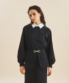 【グレース コンチネンタル/GRACE CONTINENTAL】のシャツカラー裏毛トップ ブラック|ID: prp329100004654072 ipo3291000000033643107
