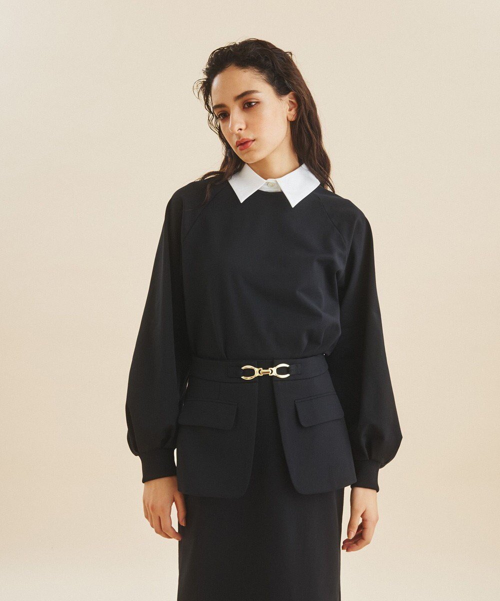 【グレース コンチネンタル/GRACE CONTINENTAL】のシャツカラー裏毛トップ インテリア・キッズ・メンズ・レディースファッション・服の通販 founy(ファニー) 　ファッション　Fashion　レディースファッション　Fashion for Women　トップス・カットソー　Cut & Sew Tops　シャツ・ブラウス・オフィスカジュアル　Elegant Blouses & Button-Ups　ロングTシャツ・Tシャツ　Longline T-Shirts & Tees　カットソー・ベーシックTシャツ　Cut-and-Sewn Tops / Stretch Tees & Basics　カットソー　Cut and Sewn Top　スリーブ　Sleeve, Long Sleeve / Short Sleeve　セットアップ　Set-Up, Coordinated Outfit　セレモニー　Ceremony　リラックス　Relax, Relaxed Fit　今季　This Season, Current Season　ビジネス 仕事 通勤　Business / Work / Commuting　夏　Summer　春　Spring　S/S・春夏　SS, Spring/Summer, Warm Season　ブラック|ID: prp329100004654072 ipo3291000000033643107