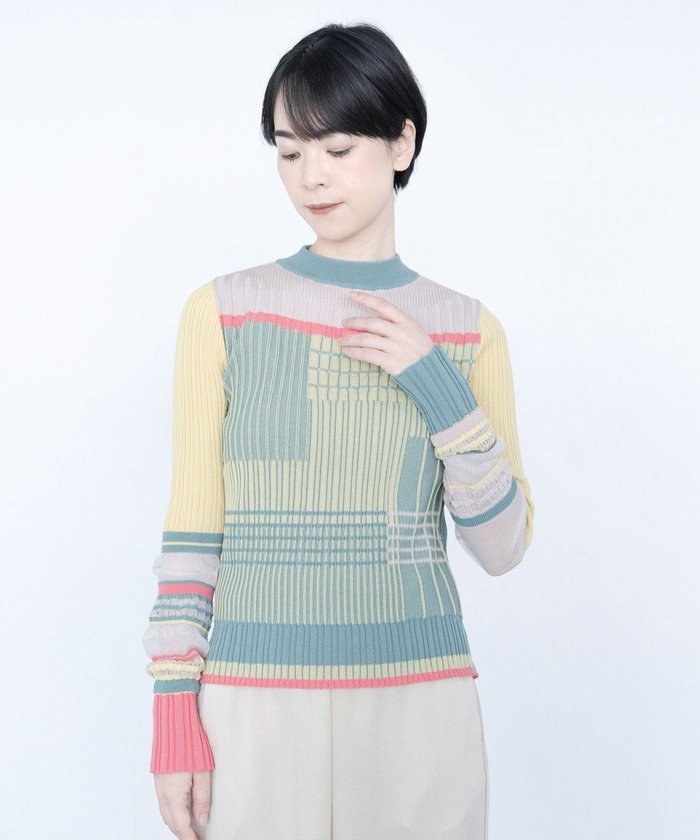 【コキュウ/COQ】のCONCORD カラーブロックリブニット インテリア・キッズ・メンズ・レディースファッション・服の通販 founy(ファニー) https://founy.com/ ファッション Fashion レディースファッション Fashion for Women トップス・カットソー Cut & Sew Tops ニット Knit Tops & Sweaters コレクション Collection, Seasonal Line シアー Sheer, See-Through ストレッチ Stretch, Stretchy Fabric セーター Sweater, Knitwear バランス Balance, Style Balance ブロック Block, Solid Block Pattern ベスト Vest, Waistcoat A/W・秋冬 Autumn/Winter 犬 Dog |ID: prp329100004654341 ipo3291000000034641721