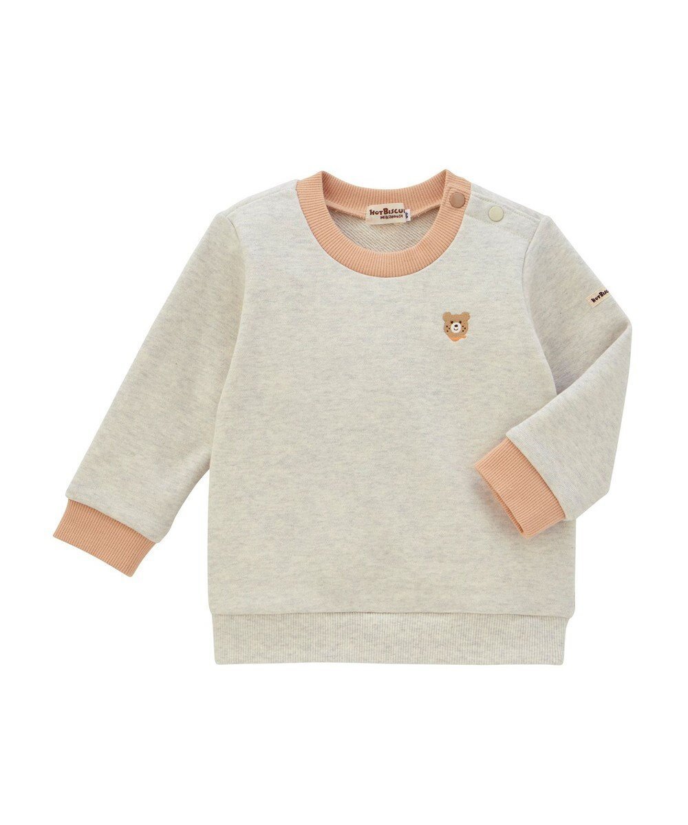 【ミキハウスホットビスケッツ/MIKI HOUSE HOT BISCUITS / KIDS】の【70-120cm】【Everyday Series】ワンポイント くすみカラー裏毛パイルトレーナー 人気、トレンドファッション・服の通販 founy(ファニー) 　ファッション　Fashion　キッズファッション　Fashion for Kids　トップス・カットソー　Cut & Sew Tops　シンプル　Simple, Minimal　スウェット / スエット　Sweatshirt, Sweatwear　トレーナー　Sweatshirt, Trainer　定番　Standard, Basic Item　長袖　Long Sleeve, Full Sleeve　ベビー　Baby, Babywear　ベーシック　Basic, Essential　ワンポイント　One Point, Statement Accent　A/W・秋冬　Autumn/Winter　S/S・春夏　SS, Spring/Summer, Warm Season　おすすめ　Recommended / Our Picks　夏　Summer　ギフト プレゼント　Gift / Present　 other-1|ID: prp329100004654473 ipo3291000000033652795