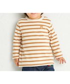 【ミキハウスホットビスケッツ/MIKI HOUSE HOT BISCUITS / KIDS】の【80-120cm】ボーダー柄 ワンポイント長袖Tシャツ ベージュ|ID: prp329100004654479 ipo3291000000034724605