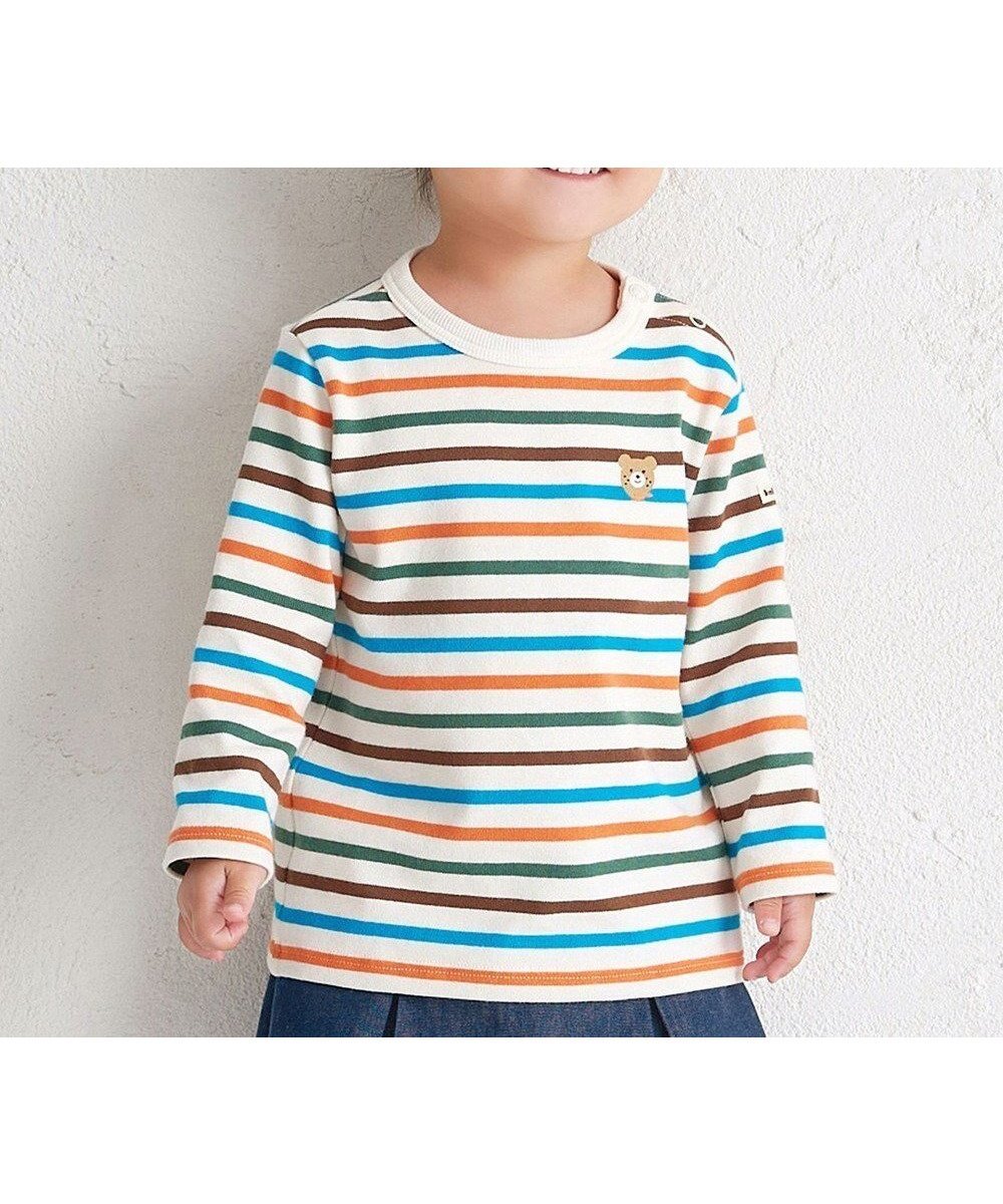 【ミキハウスホットビスケッツ/MIKI HOUSE HOT BISCUITS / KIDS】の【80-120cm】ボーダー柄 ワンポイント長袖Tシャツ インテリア・キッズ・メンズ・レディースファッション・服の通販 founy(ファニー) ファッション Fashion キッズファッション Fashion for Kids トップス・カットソー Cut & Sew Tops おすすめ Recommended / Our Picks インナー Innerwear カットソー Cut and Sewn Top ベーシック Basic, Essential ボーダー Border, Stripe ワンポイント One Point, Statement Accent 人気 Popular, Best Seller 冬 Winter / This Winter 夏 Summer 定番 Standard, Basic Item S/S・春夏 SS, Spring/Summer, Warm Season A/W・秋冬 Autumn/Winter 長袖 Long Sleeve, Full Sleeve フォレストグリーン|ID: prp329100004654479 ipo3291000000034724606