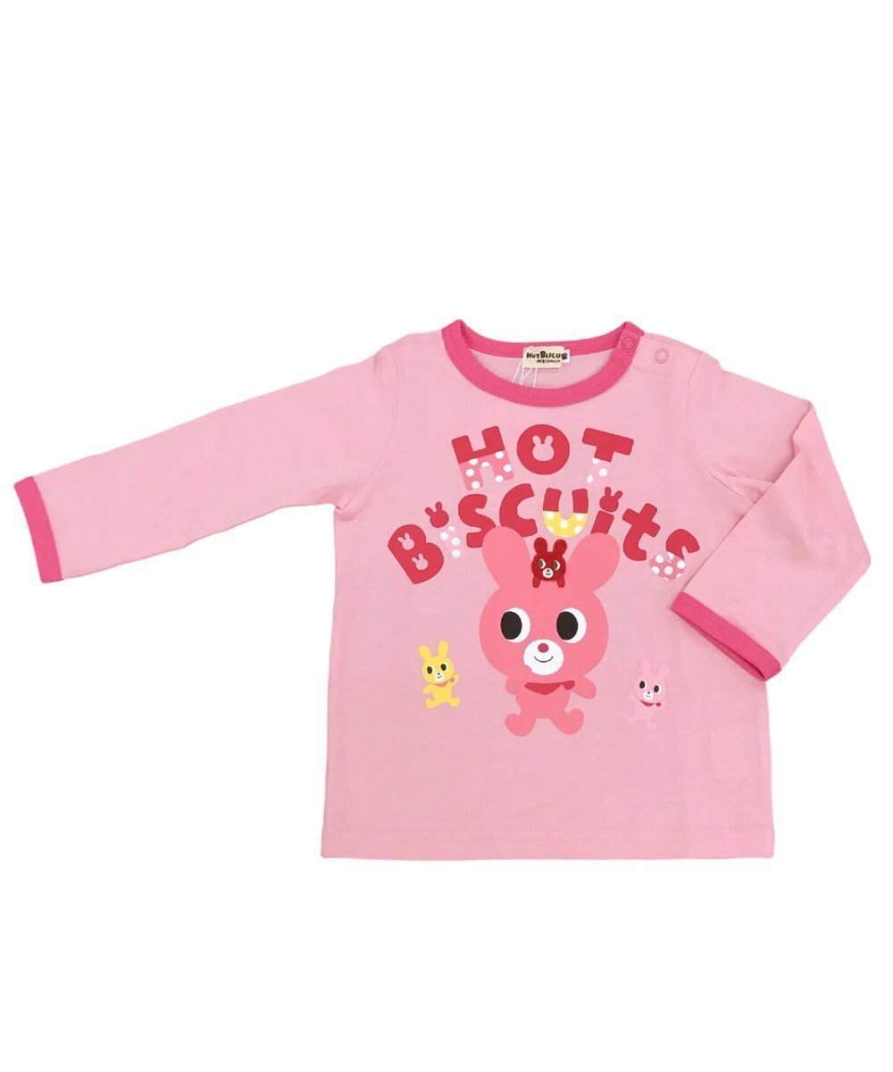 【ミキハウスホットビスケッツ/MIKI HOUSE HOT BISCUITS / KIDS】の【80-120cm】 長袖Tシャツ インテリア・キッズ・メンズ・レディースファッション・服の通販 founy(ファニー) 　ファッション　Fashion　キッズファッション　Fashion for Kids　トップス・カットソー　Cut & Sew Tops　カットソー　Cut and Sewn Top　カラフル　Colorful Design　キャラクター　Character, Licensed Characters　夏　Summer　S/S・春夏　SS, Spring/Summer, Warm Season　A/W・秋冬　Autumn/Winter　長袖　Long Sleeve, Full Sleeve　ピンク|ID: prp329100004654481 ipo3291000000033652866