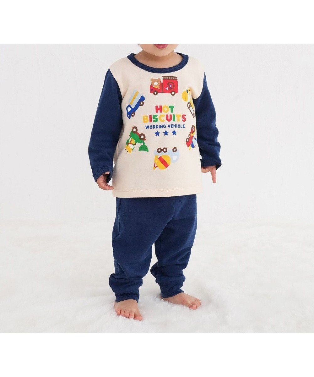 【ミキハウスホットビスケッツ/MIKI HOUSE HOT BISCUITS / KIDS】の【80-120cm】 働く車 ミニ裏毛 ルームウェア上下セット 人気、トレンドファッション・服の通販 founy(ファニー) 　ファッション　Fashion　キッズファッション　Fashion for Kids　おすすめ　Recommended / Our Picks　パジャマ　Pajamas, Sleepwear　リラックス　Relax, Relaxed Fit　長袖　Long Sleeve, Full Sleeve　 other-1|ID: prp329100004654499 ipo3291000000034198841