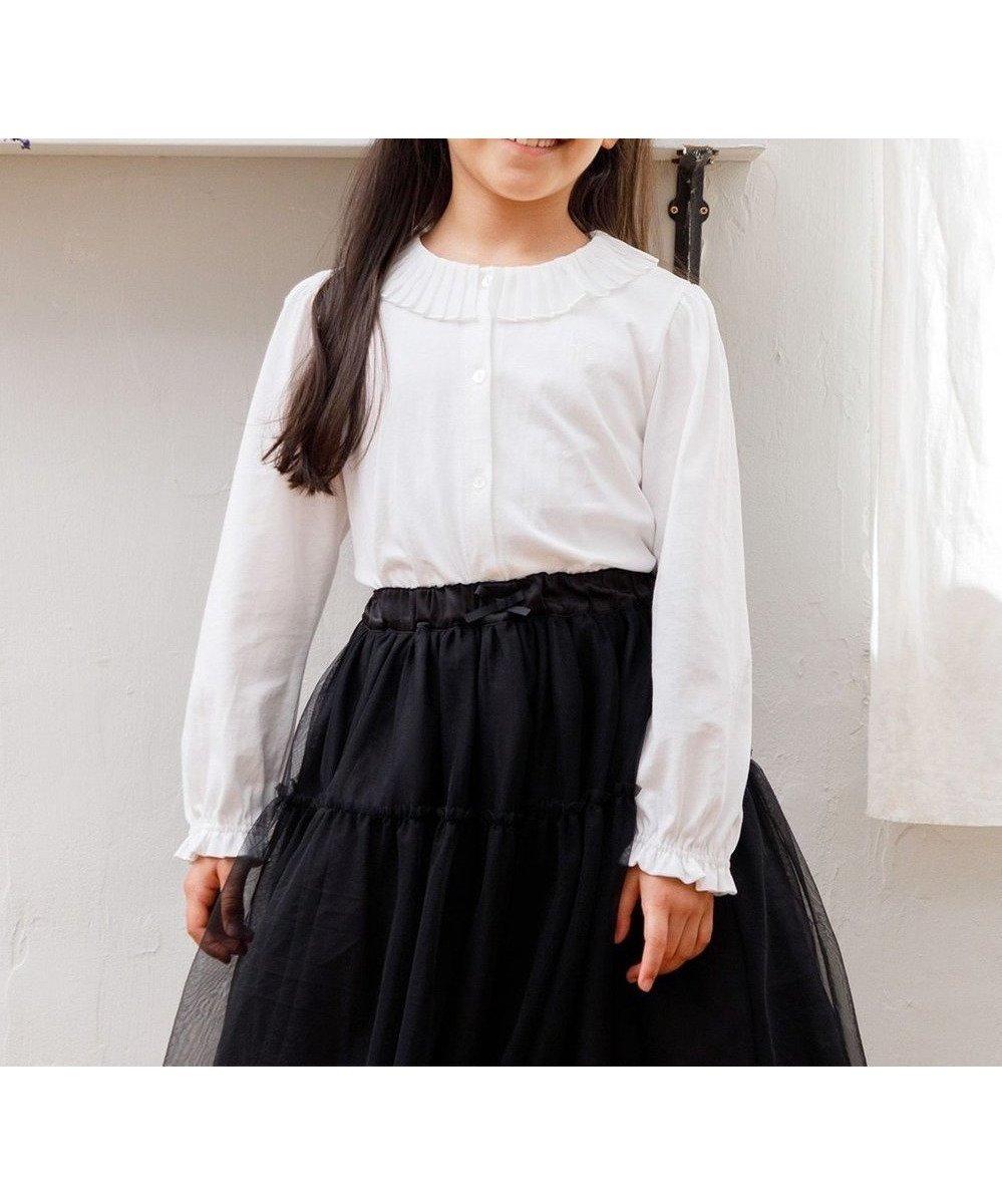 【組曲 / KIDS/KUMIKYOKU】の【110-140㎝】プリーツカラー ブラウス 人気、トレンドファッション・服の通販 founy(ファニー) 　ファッション　Fashion　キッズファッション　Fashion for Kids　トップス・カットソー　Cut & Sew Tops　インナー　Innerwear　ストレッチ　Stretch, Stretchy Fabric　フロント　Front, Front Design　プリーツ　Pleats, Pleated　ベーシック　Basic, Essential　A/W・秋冬　Autumn/Winter　 other-1|ID: prp329100004654519 ipo3291000000033653165