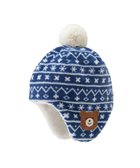 【ミキハウスホットビスケッツ/MIKI HOUSE HOT BISCUITS / KIDS】の【42-46cm】ぼん天付フリース素材の帽子 紺|ID: prp329100004654540 ipo3291000000034605614