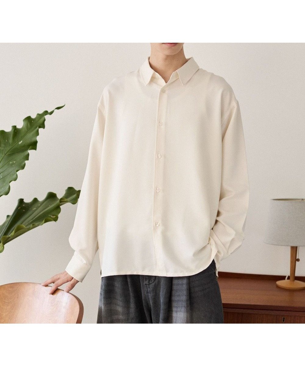 【ウィゴー/WEGO / MEN】のルーズシルエットボックスシャツ(LS) インテリア・キッズ・メンズ・レディースファッション・服の通販 founy(ファニー) 　ファッション　Fashion　メンズファッション　Fashion for Men　トップス・カットソー　Cut & Sew Tops　メンズシャツ　Shirts　インナー　Innerwear　シンプル　Simple, Minimal　ジャケット　Jacket, Outerwear　スマホ　Smartphone, Mobile Device　タンク　Tank Top, Sleeveless Top　トレンド　Trend, Trending Now　長袖　Long Sleeve, Full Sleeve　パーカー　Hoodie, Parka　ベーシック　Basic, Essential　ボックス　Boxy, Box Shape　無地　Plain, Solid Color　リラックス　Relax, Relaxed Fit　A/W・秋冬　Autumn/Winter　おすすめ　Recommended / Our Picks　エレガント 上品　Elegant　オフホワイト|ID: prp329100004654546 ipo3291000000034243126
