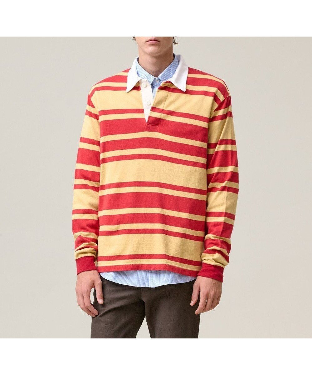 【ジェイ プレス/J.PRESS / MEN】のソフトタッチコットンマルチボーダー ラガーポロシャツ インテリア・キッズ・メンズ・レディースファッション・服の通販 founy(ファニー) 　ファッション　Fashion　メンズファッション　Fashion for Men　トップス・カットソー　Cut & Sew Tops　メンズシャツ　Shirts　ポロシャツ / きれいめカジュアルスタイル　Polo Shirts　カットソー　Cut and Sewn Top　クラシック　Classic, Timeless Style　バランス　Balance, Style Balance　フィット　Fit, Slim Fit　ボーダー　Border, Stripe　ポロシャツ　Polo Shirt, Collared Tee　モダン　Modern, Contemporary　リラックス　Relax, Relaxed Fit　レギュラー　Regular, Standard Fit　A/W・秋冬　Autumn/Winter　エレガント 上品　Elegant　レッド系7|ID: prp329100004654549 ipo3291000000033653399