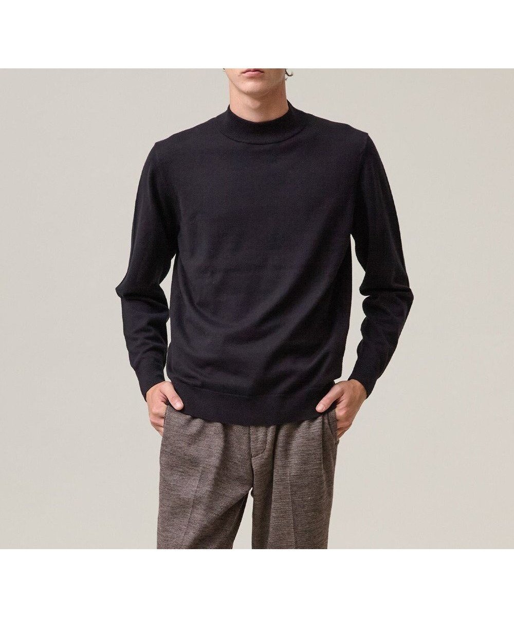 【ジェイ プレス/J.PRESS / MEN】の動きやすさにこだわった立体設計【洗える】コットンカシミヤモックネック ニット インテリア・キッズ・メンズ・レディースファッション・服の通販 founy(ファニー) 　ファッション　Fashion　メンズファッション　Fashion for Men　トップス・カットソー　Cut & Sew Tops　ニット・セーター / 定番トップス　Knit Tops & Sweaters　インナー　Innerwear　洗える　Machine Washable　ジャケット　Jacket, Outerwear　スタンダード　Standard, Basic　スマート　Smart, Elegant　セーター　Sweater, Knitwear　バランス　Balance, Style Balance　フィット　Fit, Slim Fit　モックネック　Mock Neck, Short Turtleneck　レギュラー　Regular, Standard Fit　A/W・秋冬　Autumn/Winter　エレガント 上品　Elegant　ビジネス 仕事 通勤　Business / Work / Commuting　ブラック系|ID: prp329100004654550 ipo3291000000034210217