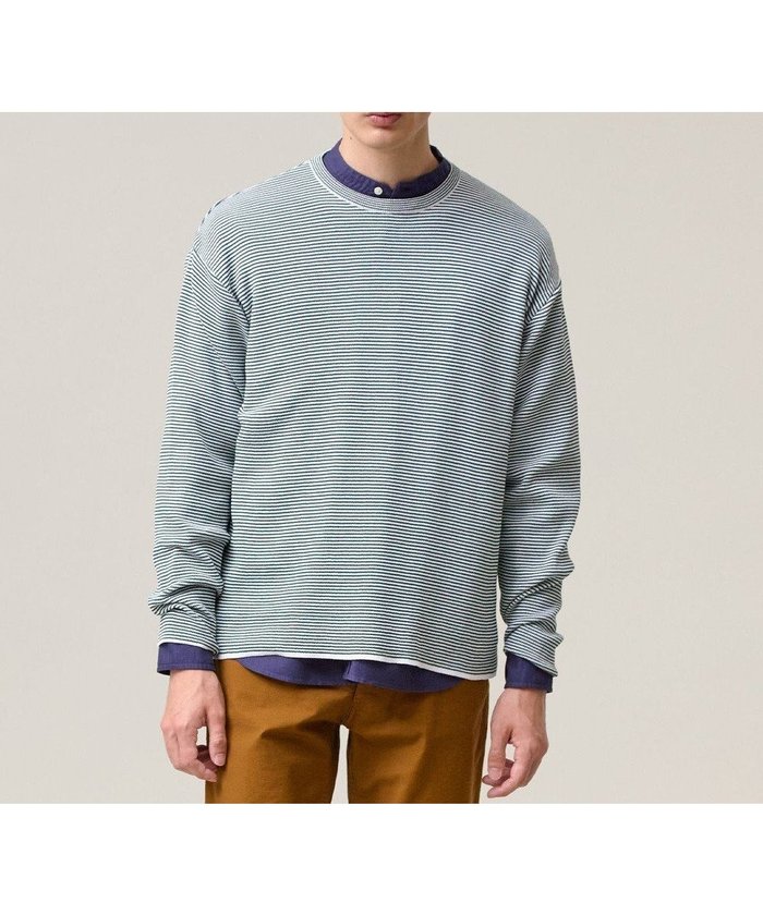 【ジェイ プレス/J.PRESS / MEN】の【Tシャツ感覚で着られる新感覚ニット】ボーダーニット ロングスリーブTシャツ インテリア・キッズ・メンズ・レディースファッション・服の通販 founy(ファニー) https://founy.com/ ファッション Fashion メンズファッション Fashion for Men トップス・カットソー Cut & Sew Tops ニット・セーター / 定番トップス Knit Tops & Sweaters メンズシャツ Shirts クラシカル Classical, Vintage-Inspired シンプル Simple, Minimal スリット Slit, Slit Detail スリーブ Sleeve, Long Sleeve / Short Sleeve セーター Sweater, Knitwear バスク Basque, Basque Style バランス Balance, Style Balance フィット Fit, Slim Fit ベーシック Basic, Essential ボーダー Border, Stripe リラックス Relax, Relaxed Fit レギュラー Regular, Standard Fit ロング Long, Long-Length A/W・秋冬 Autumn/Winter エレガント 上品 Elegant |ID: prp329100004654551 ipo3291000000034355018