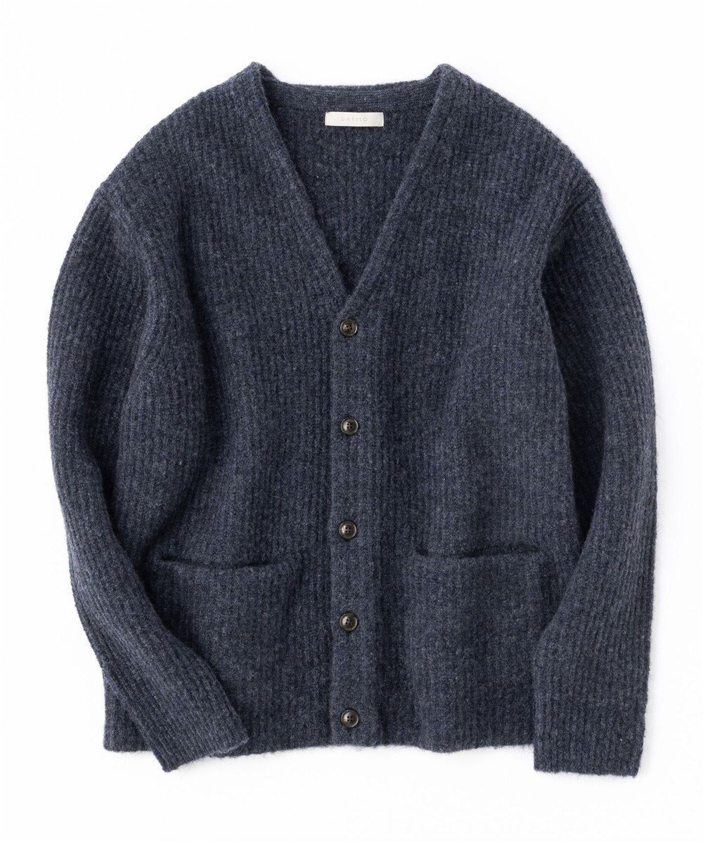 【アンフィーロ/UNFILO / MEN】の【男女兼用】へアリー ニットカーディガン インテリア・キッズ・メンズ・レディースファッション・服の通販 founy(ファニー) 　ファッション　Fashion　レディースファッション　Fashion for Women　トップス・カットソー　Cut & Sew Tops　ニット　Knit Tops & Sweaters　カーディガン・羽織り　Layered Style Cardigans　カットソー　Cut and Sewn Top　カーディガン　Cardigan, Knitwear　クラシック　Classic, Timeless Style　ストレッチ　Stretch, Stretchy Fabric　フロント　Front, Front Design　ボックス　Boxy, Box Shape　ポケット　Pocket, Pocket Detail　リラックス　Relax, Relaxed Fit　エレガント 上品　Elegant　A/W・秋冬　Autumn/Winter　チャコール|ID: prp329100004654610 ipo3291000000034322183