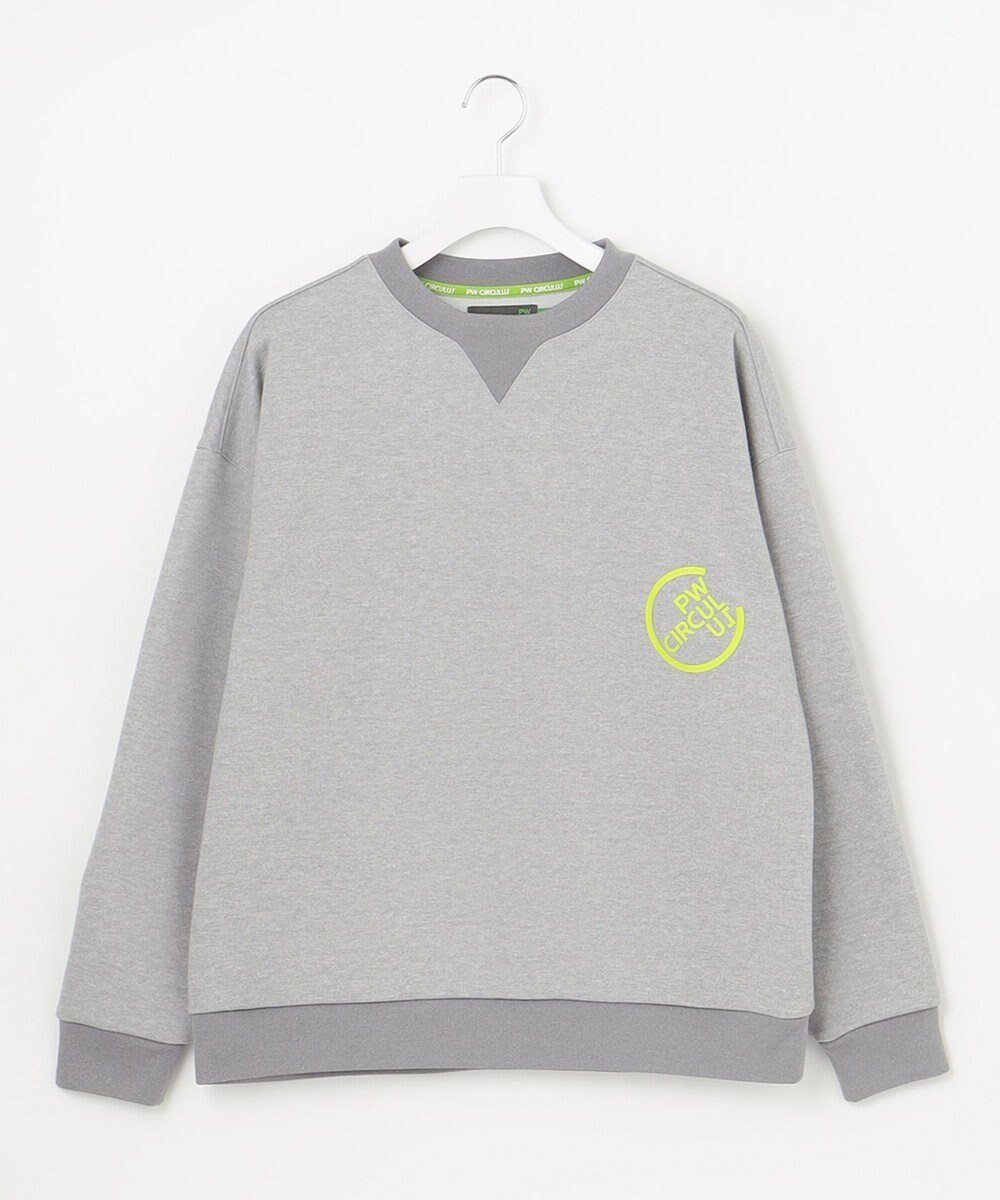 【ピーダブリュサーキュラス/PW CIRCULUS / MEN】の【MEN】【洗える】ロゴ クルーネック スウェット インテリア・キッズ・メンズ・レディースファッション・服の通販 founy(ファニー) 　ファッション　Fashion　メンズファッション　Fashion for Men　トップス・カットソー　Cut & Sew Tops　ゴルフ　Golf　スウェット / スエット　Sweatshirt, Sweatwear　スタイリッシュ　Stylish, Fashionable　ベーシック　Basic, Essential　モノトーン　Monotone, Black and White　ロング　Long, Long-Length　夏　Summer　春　Spring　S/S・春夏　SS, Spring/Summer, Warm Season　洗える　Machine Washable　軽量　Lightweight, Ultra Light　ライトグレー|ID: prp329100004654613 ipo3291000000033654282