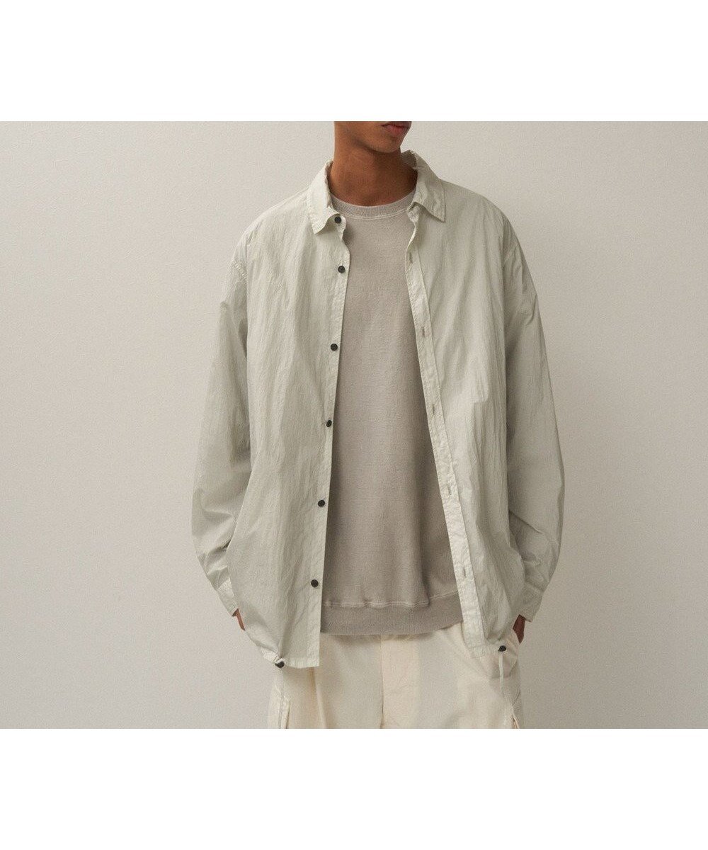 【エイトン/ATON】のHAND DYED NYLON シャツジャケット - UNISEX インテリア・キッズ・メンズ・レディースファッション・服の通販 founy(ファニー) 　ファッション　Fashion　レディースファッション　Fashion for Women　アウター　Coat / Outerwear Collection　レディースジャケット・軽アウター　Jackets　ユニセックス　Unisex, Genderless　インナー　Innerwear　ジャケット　Jacket, Outerwear　スピンドル　Spindle, Drawcord　フロント　Front, Front Design　ラップ　Wrap, Wrap Design　夏　Summer　春　Spring　S/S・春夏　SS, Spring/Summer, Warm Season　GRAY|ID: prp329100004654654 ipo3291000000033656608