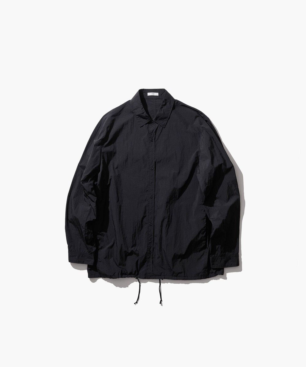 【エイトン/ATON】のHAND DYED NYLON シャツジャケット - UNISEX インテリア・キッズ・メンズ・レディースファッション・服の通販 founy(ファニー) 　ファッション　Fashion　レディースファッション　Fashion for Women　アウター　Coat / Outerwear Collection　レディースジャケット・軽アウター　Jackets　ユニセックス　Unisex, Genderless　インナー　Innerwear　ジャケット　Jacket, Outerwear　スピンドル　Spindle, Drawcord　フロント　Front, Front Design　ラップ　Wrap, Wrap Design　夏　Summer　春　Spring　S/S・春夏　SS, Spring/Summer, Warm Season　BLACK|ID: prp329100004654654 ipo3291000000033656609