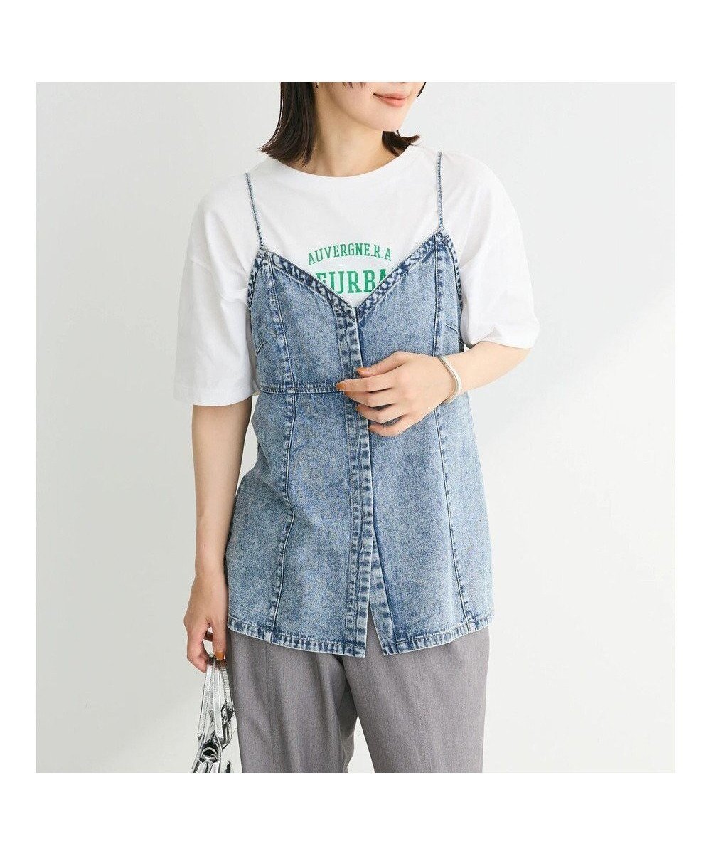 【グリーンパークス/Green Parks】の・ELENCARE DUE デニムロングキャミ インテリア・キッズ・メンズ・レディースファッション・服の通販 founy(ファニー) 　ファッション　Fashion　レディースファッション　Fashion for Women　トップス・カットソー　Cut & Sew Tops　キャミソール&ノースリーブ　Camisoles & Sleeveless Tops　キャミソール　Camisole, Spaghetti Strap Top　シンプル　Simple, Minimal　デニム　Denim, Jeans Material　ビスチェ　Bustier, Corset Top　ポケット　Pocket, Pocket Detail　ロング　Long, Long-Length　夏　Summer　春　Spring　S/S・春夏　SS, Spring/Summer, Warm Season　Light Indigo|ID: prp329100004654665 ipo3291000000033659084