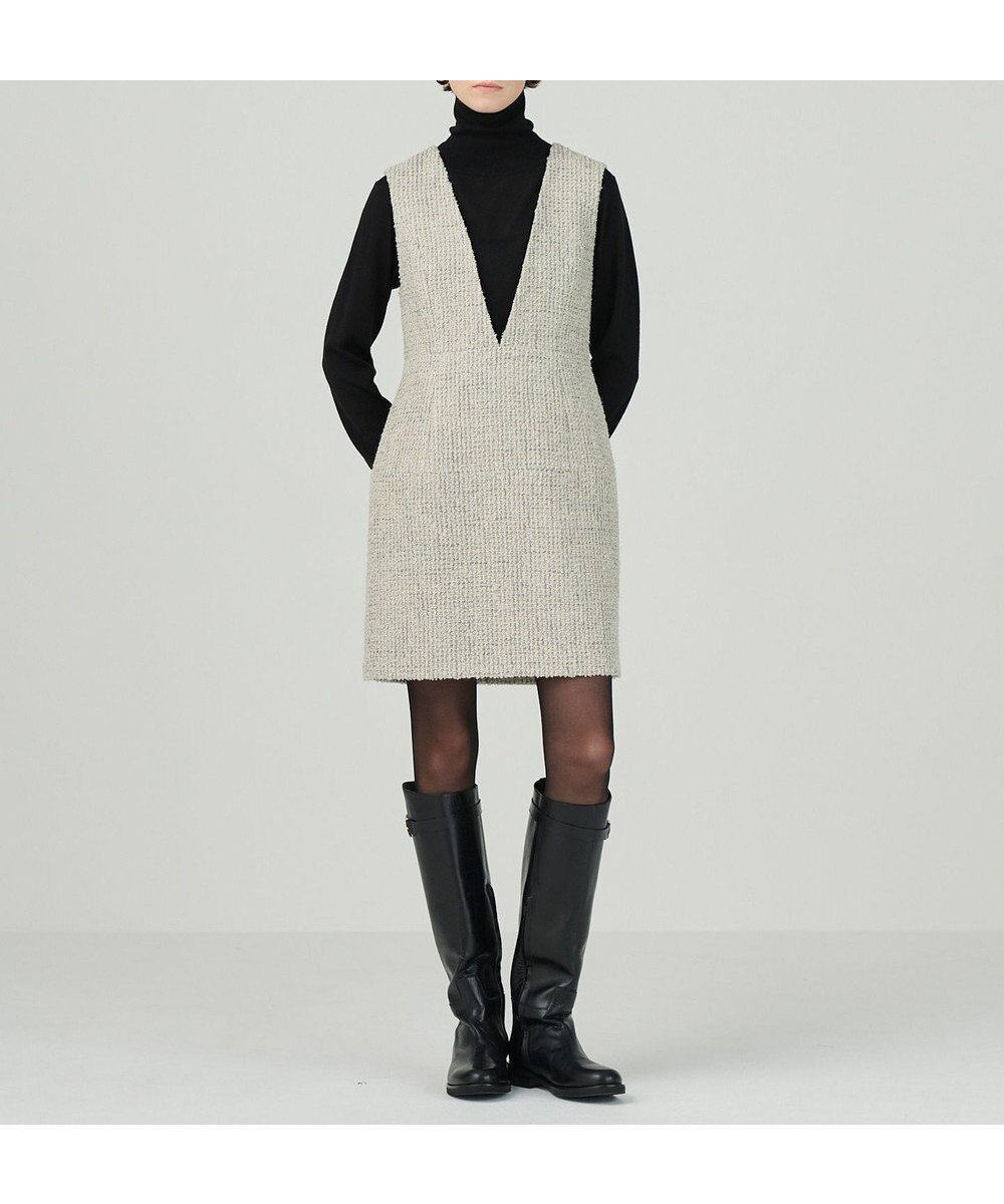 【グレース コンチネンタル/GRACE CONTINENTAL】のラメループツイードジャンパースカート インテリア・キッズ・メンズ・レディースファッション・服の通販 founy(ファニー) 　ファッション　Fashion　レディースファッション　Fashion for Women　スカート　Skirts　インナー　Innerwear　ジャケット　Jacket, Outerwear　スマート　Smart, Elegant　セットアップ　Set-Up, Coordinated Outfit　ハイネック　High Neck, Mock Neck　夏　Summer　S/S・春夏　SS, Spring/Summer, Warm Season　A/W・秋冬　Autumn/Winter　ベージュ|ID: prp329100004654733 ipo3291000000033659752