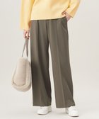 【自由区/JIYU-KU】の【撥水加工・洗える】TRギャバ裏起毛ワイド パンツ ダークカーキ|ID: prp329100004654767 ipo3291000000033660031