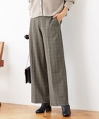 【自由区/JIYU-KU】の【撥水加工・洗える】TRギャバ裏起毛チェック柄ワイド パンツ ブラウンチェック|ID: prp329100004654771 ipo3291000000033660044