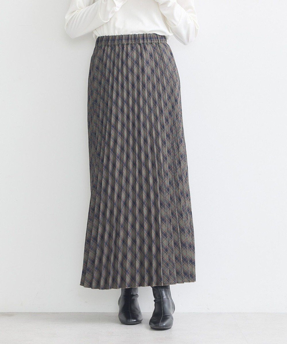 【アースミュージックアンドエコロジー/earth music&ecology】のすきな丈T/Rプリーツスカート インテリア・キッズ・メンズ・レディースファッション・服の通販 founy(ファニー) 　ファッション　Fashion　レディースファッション　Fashion for Women　スカート　Skirts　プリーツスカート / 上品フェミニンスタイル　Pleated Skirts　フェミニン　Feminine, Girly　プリーツ　Pleats, Pleated　ポケット　Pocket, Pocket Detail　リラックス　Relax, Relaxed Fit　A/W・秋冬　Autumn/Winter　ビジネス 仕事 通勤　Business / Work / Commuting　Check Brown|ID: prp329100004654840 ipo3291000000033660509