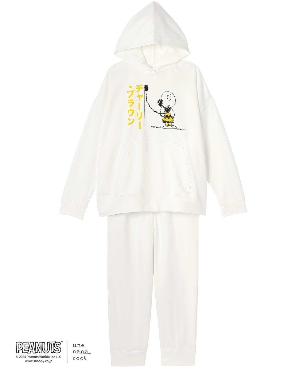 【ウンナナクール/une nana cool】のMADE WITH PEANUTS 【綿100%】裏毛フーディーパジャマ 人気、トレンドファッション・服の通販 founy(ファニー) 　ファッション　Fashion　レディースファッション　Fashion for Women　キャラクター　Character, Licensed Characters　パジャマ　Pajamas, Sleepwear　フロント　Front, Front Design　プリント　Print, Printed Pattern　ポケット　Pocket, Pocket Detail　おすすめ　Recommended / Our Picks　ギフト プレゼント　Gift / Present　 other-1|ID: prp329100004654854 ipo3291000000033660571