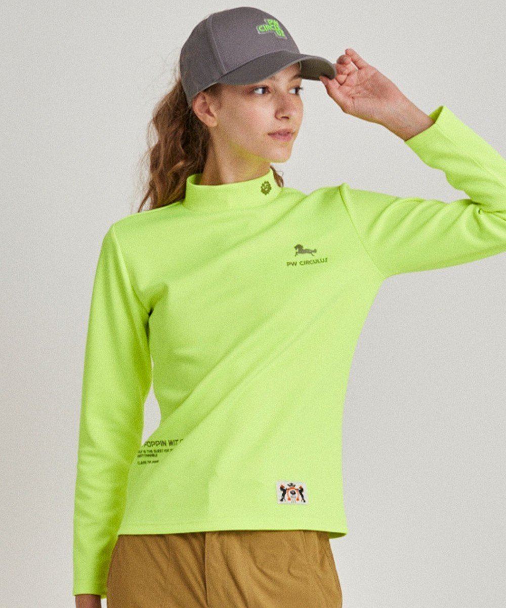 【ピーダブリュサーキュラス/PW CIRCULUS】の【WOMEN】NEW デザインモック T インテリア・キッズ・メンズ・レディースファッション・服の通販 founy(ファニー) 　ファッション　Fashion　レディースファッション　Fashion for Women　トップス・カットソー　Cut & Sew Tops　シャツ・ブラウス・オフィスカジュアル　Elegant Blouses & Button-Ups　ロングTシャツ・Tシャツ　Longline T-Shirts & Tees　カットソー・ベーシックTシャツ　Cut-and-Sewn Tops / Stretch Tees & Basics　2024年　2024　2024-2025秋冬・A/W　Autumn/Winter 2024–25 AW24–25　インナー　Innerwear　カットソー　Cut and Sewn Top　グラフィック　Graphic, Graphic Design　モチーフ　Motif, Design Theme　モックネック　Mock Neck, Short Turtleneck　エレガント 上品　Elegant　A/W・秋冬　Autumn/Winter　ライトグリーン系|ID: prp329100004654869 ipo3291000000033660632