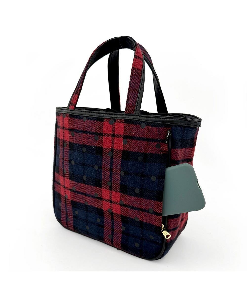 【ルートート/ROOTOTE】の1344【フェルト生地】LT.スクエア.ドットチェック-A インテリア・キッズ・メンズ・レディースファッション・服の通販 founy(ファニー) 　ファッション　Fashion　レディースファッション　Fashion for Women　バッグ　Bags　カメラ　Camera Accessories　巾着　Drawstring Bag, Kinchaku　スクエア　Square, Square Shape　財布　Wallet, Purse　チェック　Check, Plaid, Tartan　ドット　Polka Dot, Dot Pattern　パイピング　Piping, Trim Design　フェルト　Felt, Felt Fabric　プリント　Print, Printed Pattern　ポケット　Pocket, Pocket Detail　ポーチ　Pouch, Small Case　A/W・秋冬　Autumn/Winter　02:レッド|ID: prp329100004654874 ipo3291000000033660665