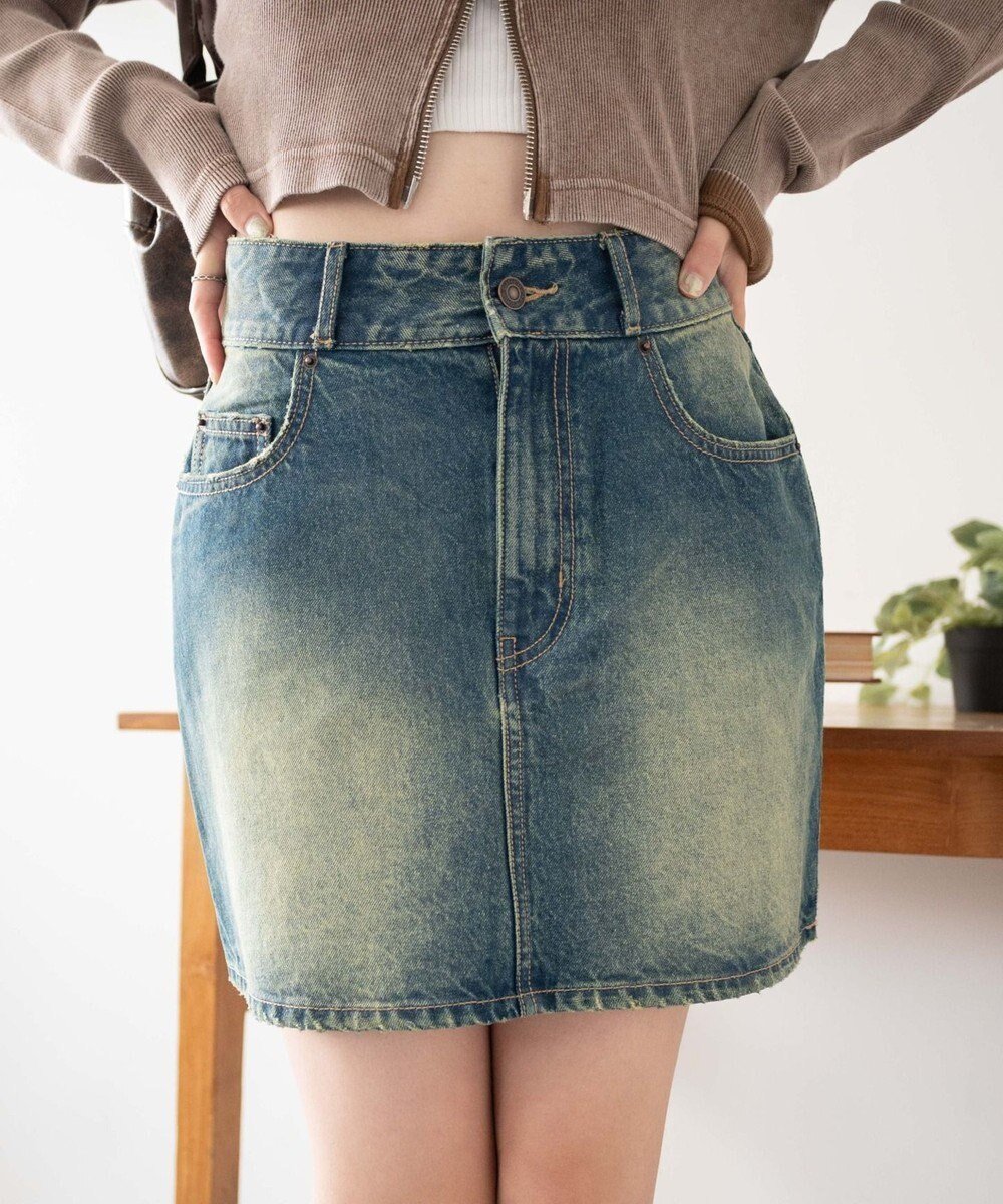 【ウィゴー/WEGO】のヴィンテージウォッシュ台形デニムミニスカート 人気、トレンドファッション・服の通販 founy(ファニー) 　ファッション　Fashion　レディースファッション　Fashion for Women　スカート　Skirts　デニムスカート・カジュアルスカート　Denim Skirts　ミニスカート　Mini Skirts　ウォッシュ　Washed Finish　秋　Autumn　コンパクト　Compact, Small Size　シンプル　Simple, Minimal　スマホ　Smartphone, Mobile Device　デニム　Denim, Jeans Material　トレンド　Trend, Trending Now　台形　A-Line, Trapezoid Shape　ミニスカート　Mini Skirt, Short Skirt　A/W・秋冬　Autumn/Winter　おすすめ　Recommended / Our Picks　 other-1|ID: prp329100004654881 ipo3291000000033660757