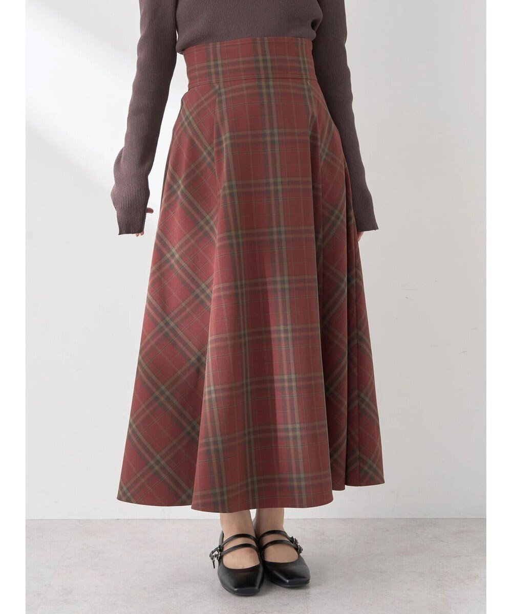【アースミュージックアンドエコロジー/earth music&ecology】のバックレースアップチェックスカート インテリア・キッズ・メンズ・レディースファッション・服の通販 founy(ファニー) 　ファッション　Fashion　レディースファッション　Fashion for Women　スカート　Skirts　おすすめ　Recommended / Our Picks　コンシャス　Conscious, Bodycon　チェック　Check, Plaid, Tartan　ポケット　Pocket, Pocket Detail　ヨーク　Yoke, Yoke Design　リボン　Ribbon, Bow　レース　Lace, Lace Fabric　A/W・秋冬　Autumn/Winter　Bordeaux|ID: prp329100004654890 ipo3291000000033660866