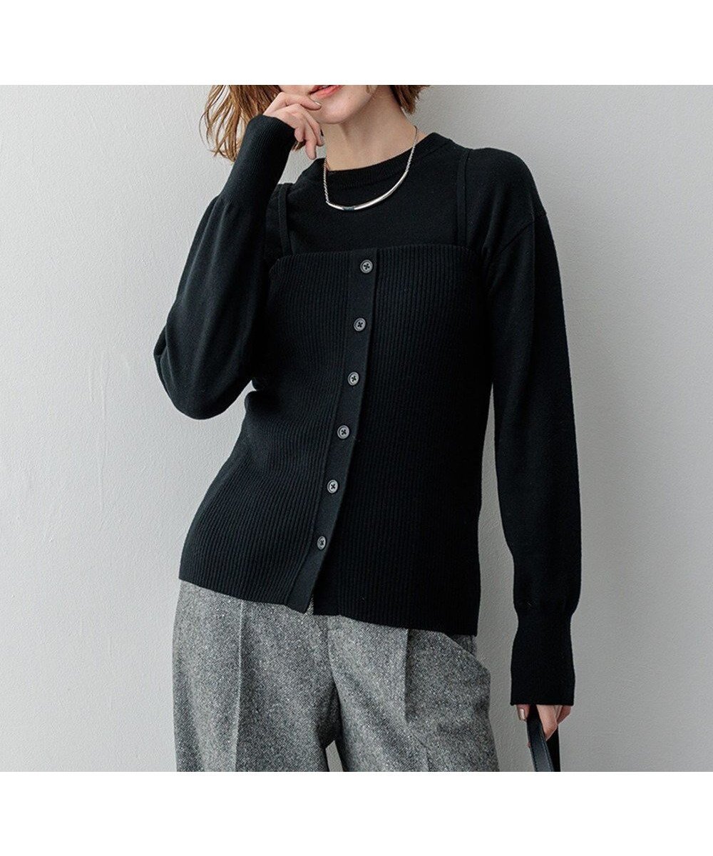 【23区/NIJYUSANKU】の【洗える】レイヤードビスチェ ニット インテリア・キッズ・メンズ・レディースファッション・服の通販 founy(ファニー) ファッション Fashion レディースファッション Fashion for Women トップス・カットソー Cut & Sew Tops ニット Knit Tops & Sweaters ビスチェ Bustiers & Corset Tops / Layered Bustier Style 洗える Machine Washable セーター Sweater, Knitwear ビスチェ Bustier, Corset Top ベーシック Basic, Essential A/W・秋冬 Autumn/Winter 冬 Winter / This Winter おすすめ Recommended / Our Picks 2024年 2024 2024-2025秋冬・A/W Autumn/Winter 2024–25 AW24–25 ブラック系|ID: prp329100004654905 ipo3291000000033661014