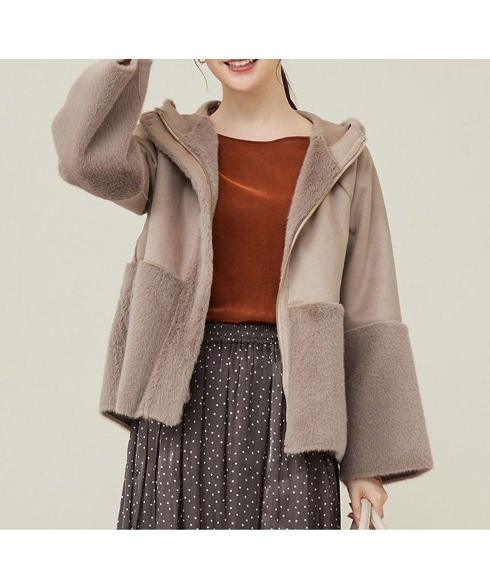【エニィ スィス/any SiS】のLuxuryフェイクムートン コート インテリア・キッズ・メンズ・レディースファッション・服の通販 founy(ファニー) https://founy.com/ ファッション Fashion レディースファッション Fashion for Women アウター Coat / Outerwear Collection コート・ロングコート・ピーコート Long Coats, Peacoats & More レディースジャケット・軽アウター Jackets コンパクト Compact, Small Size ジャケット Jacket, Outerwear スリーブ Sleeve, Long Sleeve / Short Sleeve フェイクファー Faux Fur, Imitation Fur フェイクムートン Faux Shearling, Faux Mouton ボンディング Bonding, Bonded Fabric 切替 Switching, Contrast Panel A/W・秋冬 Autumn/Winter |ID: prp329100004654923 ipo3291000000033661185