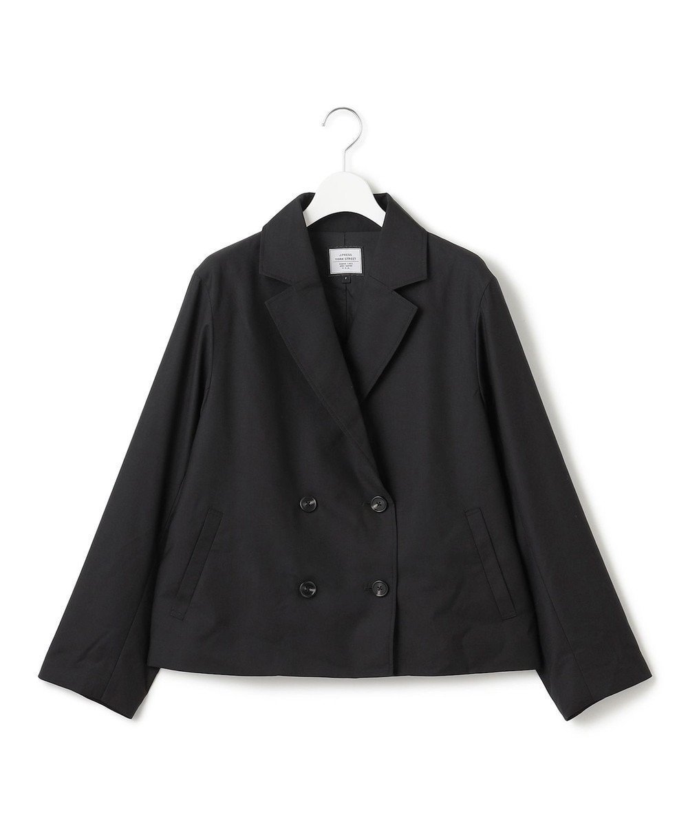 【ジェイプレスヨークストリート/J.PRESS YORK STREET】の【WOMEN】ショート丈 ダブルジャケット インテリア・キッズ・メンズ・レディースファッション・服の通販 founy(ファニー) 　ファッション　Fashion　レディースファッション　Fashion for Women　アウター　Coat / Outerwear Collection　レディースジャケット・軽アウター　Jackets　テーラードジャケット / 通勤・きれいめスタイル　Tailored Jackets & Blazers　ショート　Short, Short Length　ジャケット　Jacket, Outerwear　ダブル　Double, Double-Breasted　ツイル　Twist, Twisted Detail　デニム　Denim, Jeans Material　トレンド　Trend, Trending Now　ドレープ　Drape, Draping Fabric　バランス　Balance, Style Balance　プリント　Print, Printed Pattern　今季　This Season, Current Season　A/W・秋冬　Autumn/Winter　ブラック系|ID: prp329100004654955 ipo3291000000033661385