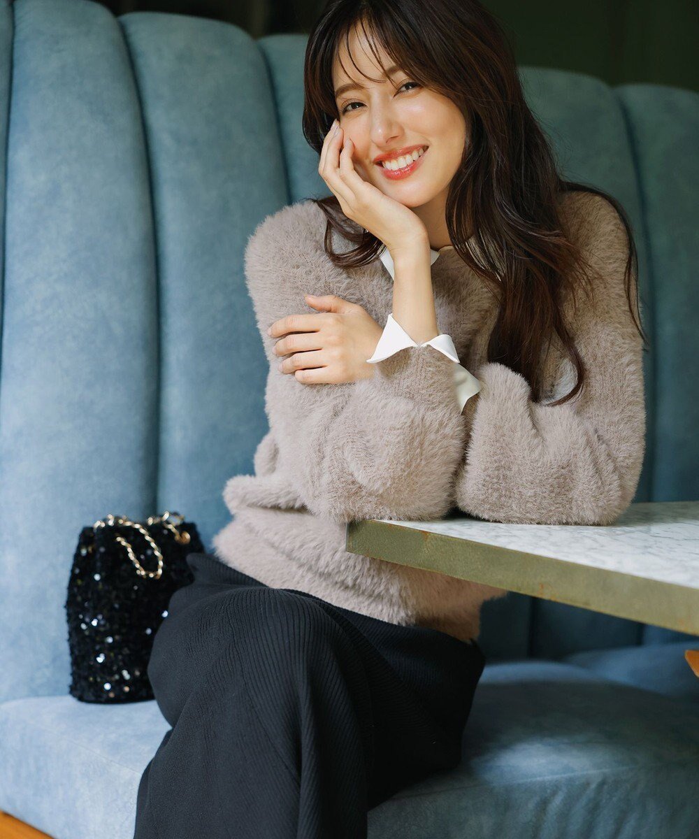 【エニィ スィス/any SiS】の【洗える】シャギー ニット インテリア・キッズ・メンズ・レディースファッション・服の通販 founy(ファニー) 　ファッション　Fashion　レディースファッション　Fashion for Women　トップス・カットソー　Cut & Sew Tops　ニット　Knit Tops & Sweaters　アクリル　Acrylic Material　コンパクト　Compact, Small Size　セーター　Sweater, Knitwear　トレンド　Trend, Trending Now　フェザー　Feather, Feather Detail　フェミニン　Feminine, Girly　ベーシック　Basic, Essential　洗える　Machine Washable　A/W・秋冬　Autumn/Winter　ライトグレー|ID: prp329100004654977 ipo3291000000036152943