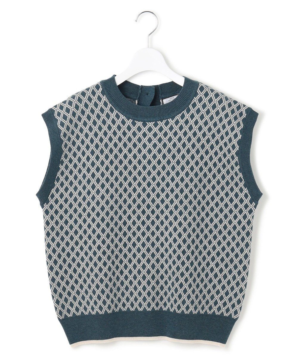 【ジェイプレスヨークストリート/J.PRESS YORK STREET】の【WOMEN】ANTI PILLING WOOL ジャガードニットベスト インテリア・キッズ・メンズ・レディースファッション・服の通販 founy(ファニー) 　ファッション　Fashion　レディースファッション　Fashion for Women　アウター　Coat / Outerwear Collection　トップス・カットソー　Cut & Sew Tops　ニット　Knit Tops & Sweaters　ベスト&ジレ / 重ね着スタイル　Vests & Gilets　ストレッチ　Stretch, Stretchy Fabric　スリット　Slit, Slit Detail　ベスト　Vest, Waistcoat　ルーズ　Loose, Oversized　ワイド　Wide, Wide Fit　A/W・秋冬　Autumn/Winter　おすすめ　Recommended / Our Picks　ダルブルー系5|ID: prp329100004654981 ipo3291000000033661593