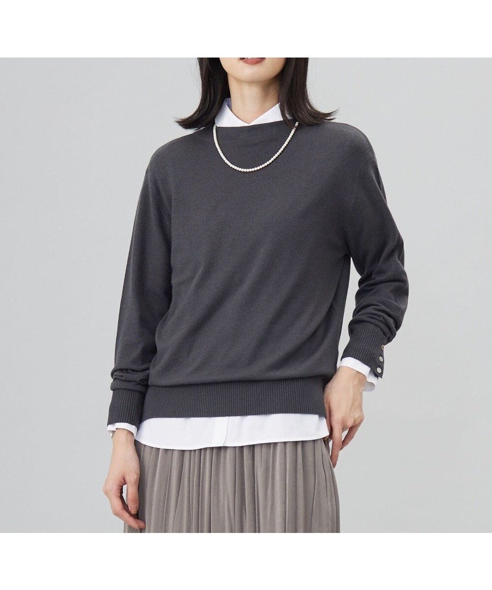 【ジェイ プレス/J.PRESS】の【洗える】SOFT TOUCH WOOL 立ち襟 ニット インテリア・キッズ・メンズ・レディースファッション・服の通販 founy(ファニー) 　ファッション　Fashion　レディースファッション　Fashion for Women　トップス・カットソー　Cut & Sew Tops　ニット　Knit Tops & Sweaters　オレンジ　Orange　洗える　Machine Washable　スリット　Slit, Slit Detail　セーター　Sweater, Knitwear　バランス　Balance, Style Balance　ボトム　Bottoms, Lower Wear　A/W・秋冬　Autumn/Winter　エレガント 上品　Elegant　スレート系|ID: prp329100004655053 ipo3291000000033662301