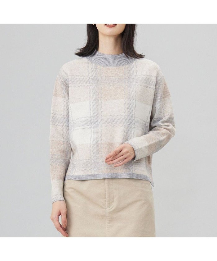 【ジェイ プレス/J.PRESS】の【洗える】WOOLY STRETCH PLAID ニット インテリア・キッズ・メンズ・レディースファッション・服の通販 founy(ファニー) https://founy.com/ ファッション Fashion レディースファッション Fashion for Women トップス・カットソー Cut & Sew Tops ニット Knit Tops & Sweaters エレガント 上品 Elegant ジャカード／ジャガード Jacquard, Woven Pattern ストレッチ Stretch, Stretchy Fabric スリット Slit, Slit Detail セーター Sweater, Knitwear チェック Check, Plaid, Tartan ハイネック High Neck, Mock Neck ボトム Bottoms, Lower Wear 冬 Winter / This Winter 洗える Machine Washable A/W・秋冬 Autumn/Winter |ID: prp329100004655062 ipo3291000000033662347