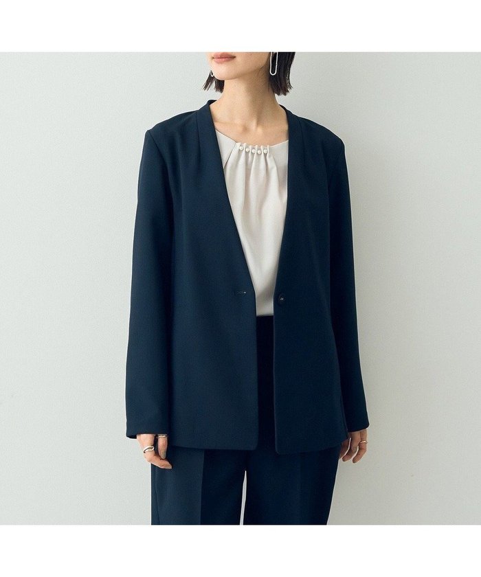 【イェッカ ヴェッカ/YECCA VECCA】のストレッチノーカラージャケット インテリア・キッズ・メンズ・レディースファッション・服の通販 founy(ファニー) https://founy.com/ ファッション Fashion レディースファッション Fashion for Women アウター Coat / Outerwear Collection レディースジャケット・軽アウター Jackets ノーカラージャケット / シンプル上品コーデ Collarless Jackets シェイプ Shape, Slim Fit ジャケット Jacket, Outerwear ストレッチ Stretch, Stretchy Fabric セットアップ Set-Up, Coordinated Outfit タートル Turtleneck, Turtle Collar バランス Balance, Style Balance ポケット Pocket, Pocket Detail 夏 Summer S/S・春夏 SS, Spring/Summer, Warm Season A/W・秋冬 Autumn/Winter |ID: prp329100004655210 ipo3291000000033666412
