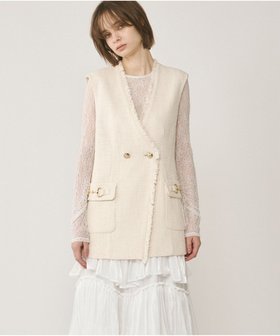 【グレース コンチネンタル/GRACE CONTINENTAL】のルーズツイードジレジャケット 人気、トレンドファッション・服の通販 founy(ファニー) ファッション Fashion レディースファッション Fashion for Women アウター Coat / Outerwear Collection レディースジャケット・軽アウター Jackets 春 Spring クラシカル Classical, Vintage-Inspired サマー Summer, Summer Style ダウン Down, Puffer ツイード Twill, Twill Weave デニム Denim, Jeans Material フェミニン Feminine, Girly フリンジ Fringe, Tassel ベスト Vest, Waistcoat ポケット Pocket, Pocket Detail モチーフ Motif, Design Theme レーシー Lacy, Lace-Like ワイド Wide, Wide Fit S/S・春夏 SS, Spring/Summer, Warm Season 夏 Summer エレガント 上品 Elegant セレモニー Ceremony |ID:prp329100004655212