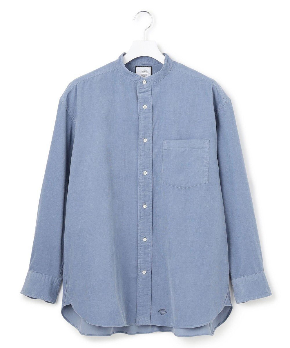 【ジェイプレスヨークストリート/J.PRESS YORK STREET】の【UNISEX】コーデュロイ バンドカラーシャツ インテリア・キッズ・メンズ・レディースファッション・服の通販 founy(ファニー) 　ファッション　Fashion　レディースファッション　Fashion for Women　トップス・カットソー　Cut & Sew Tops　シャツ・ブラウス・オフィスカジュアル　Elegant Blouses & Button-Ups　ユニセックス　Unisex, Genderless　インナー　Innerwear　コーデュロイ　Corduroy, Cord Fabric　ボトム　Bottoms, Lower Wear　定番　Standard, Basic Item　A/W・秋冬　Autumn/Winter　ブルー系|ID: prp329100004655226 ipo3291000000033666990