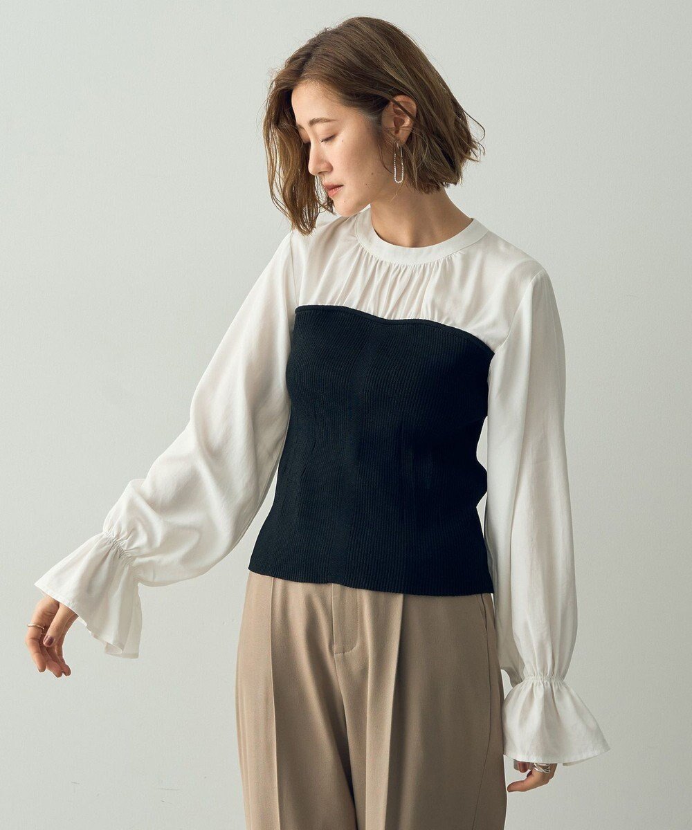 【イェッカ ヴェッカ/YECCA VECCA】のニットビスチェドッキングブラウス インテリア・キッズ・メンズ・レディースファッション・服の通販 founy(ファニー) ファッション Fashion レディースファッション Fashion for Women トップス・カットソー Cut & Sew Tops ニット Knit Tops & Sweaters シャツ・ブラウス・オフィスカジュアル Elegant Blouses & Button-Ups ビスチェ Bustiers & Corset Tops / Layered Bustier Style おすすめ Recommended / Our Picks ギャザー Gathered, Ruffled コンパクト Compact, Small Size スリーブ Sleeve, Long Sleeve / Short Sleeve バランス Balance, Style Balance フレア Flare, Flared ボトム Bottoms, Lower Wear ポケット Pocket, Pocket Detail A/W・秋冬 Autumn/Winter Black|ID: prp329100004655243 ipo3291000000033667680