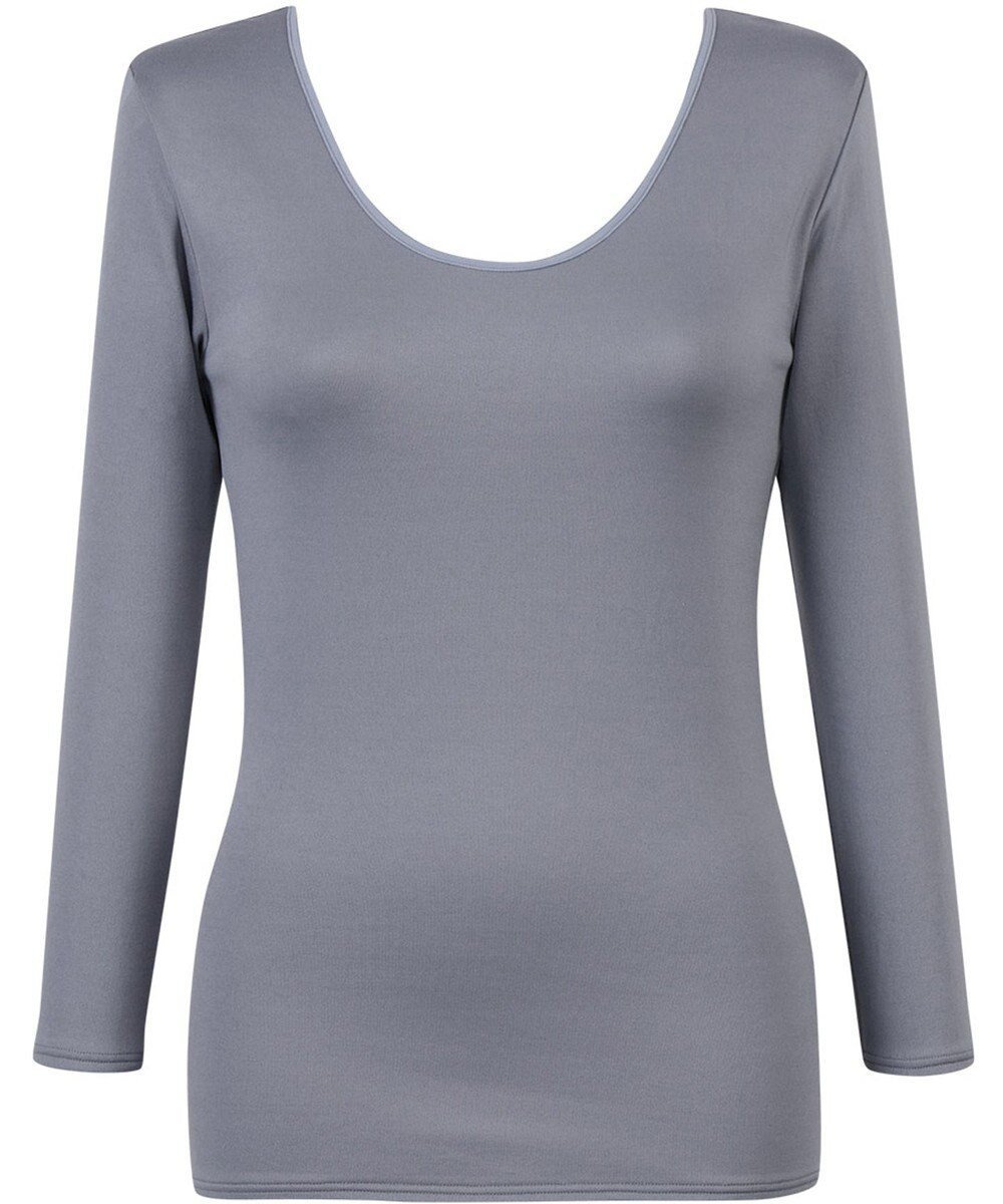 【ウィング/Wing】のあったかインナー 綿100%(肌側) 軽い シルクプロテイン加工 8分袖 長袖 秋 冬 EL2850 ウイング/ワコール インテリア・キッズ・メンズ・レディースファッション・服の通販 founy(ファニー) 　ファッション　Fashion　レディースファッション　Fashion for Women　トップス・カットソー　Cut & Sew Tops　ニット　Knit Tops & Sweaters　なめらか　Smooth, Silky Texture　アンダー　Underwear Essentials　インナー　Innerwear　シルク　Silk, 100% Silk　冬　Winter / This Winter　抗菌　Antibacterial, Bacteria-Resistant　秋　Autumn　A/W・秋冬　Autumn/Winter　長袖　Long Sleeve, Full Sleeve　グレー|ID: prp329100004655271 ipo3291000000033668406