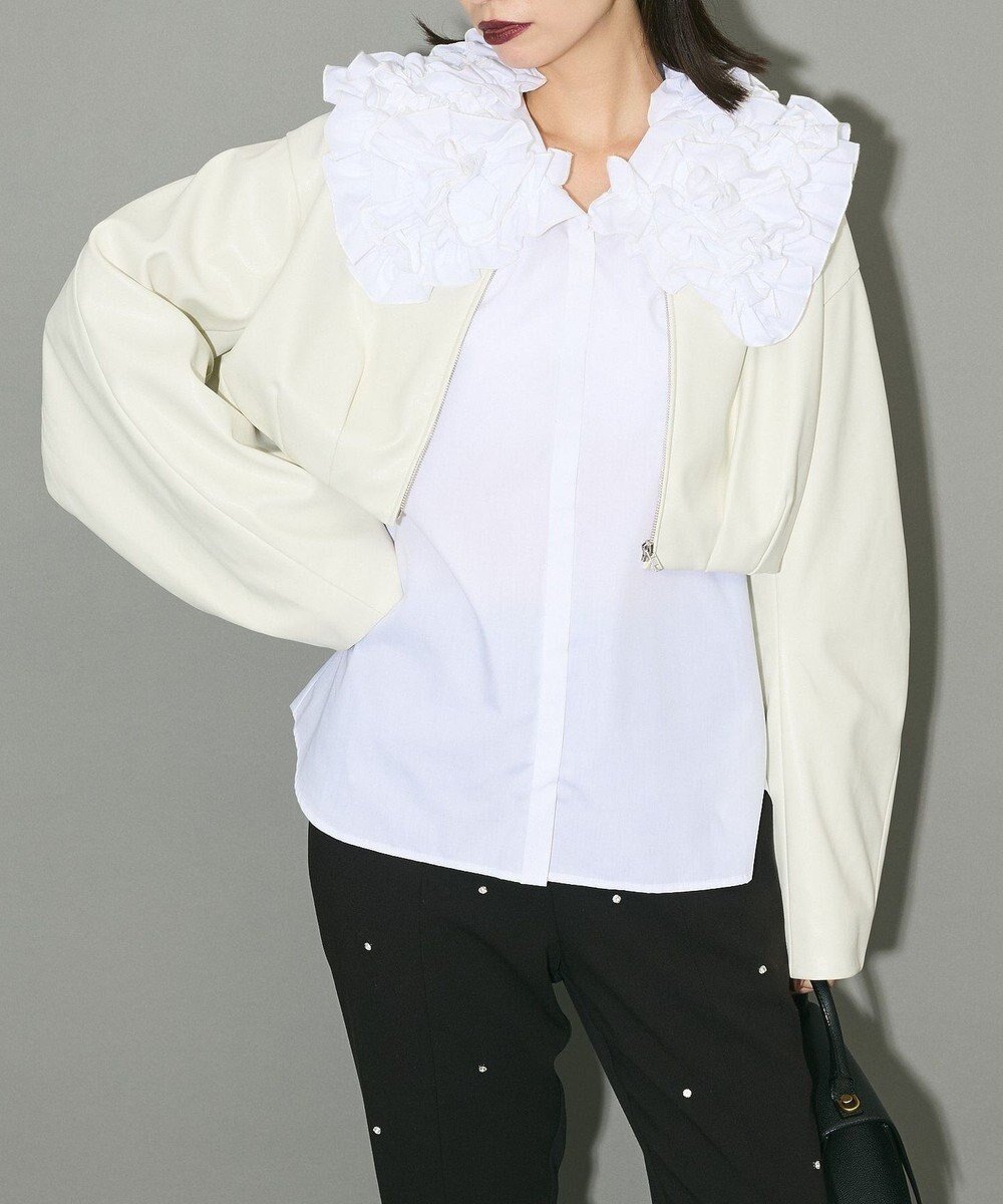 【グリーンパークス/Green Parks】のフェイクレザーショートブルゾン 人気、トレンドファッション・服の通販 founy(ファニー) 　ファッション　Fashion　レディースファッション　Fashion for Women　アウター　Coat / Outerwear Collection　レディースジャケット・軽アウター　Jackets　ブルゾンジャケット・スポーティアウター　Blouson Jackets　クラシック　Classic, Timeless Style　コンパクト　Compact, Small Size　今季　This Season, Current Season　ショート　Short, Short Length　ジャケット　Jacket, Outerwear　スクエア　Square, Square Shape　トレンド　Trend, Trending Now　フェイクレザー　Faux Leather, PU Leather　フェミニン　Feminine, Girly　フォルム　Silhouette, Form　フロント　Front, Front Design　ブルゾン　Blouson, Bomber Jacket　ボトム　Bottoms, Lower Wear　ポケット　Pocket, Pocket Detail　ワイド　Wide, Wide Fit　A/W・秋冬　Autumn/Winter　おすすめ　Recommended / Our Picks　 other-1|ID: prp329100004655315 ipo3291000000033668862