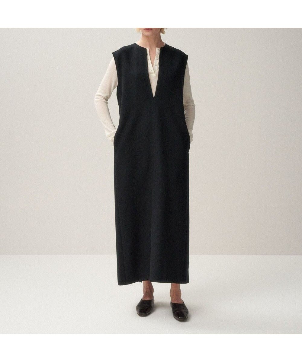 【エイトン/ATON】のSUPER 160S DOUBLE SAXONY ピナフォアドレス 人気、トレンドファッション・服の通販 founy(ファニー) 　ファッション　Fashion　レディースファッション　Fashion for Women　ワンピース　Dresses　フォーマル・パーティードレス・結婚式用ドレス　Elegant & Casual Dresses　ドレス　Dress, One-Piece　ベスト　Vest, Waistcoat　ボックス　Boxy, Box Shape　ルーズ　Loose, Oversized　A/W・秋冬　Autumn/Winter　 other-1|ID: prp329100004655340 ipo3291000000033669101