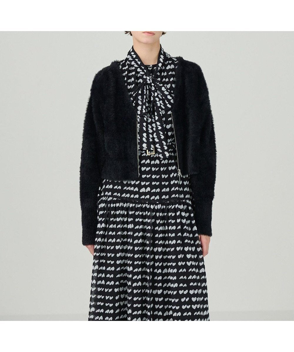 【グレース コンチネンタル/GRACE CONTINENTAL】のフェザーzipニットカーディガン インテリア・キッズ・メンズ・レディースファッション・服の通販 founy(ファニー) ファッション Fashion レディースファッション Fashion for Women トップス・カットソー Cut & Sew Tops ニット Knit Tops & Sweaters カーディガン・羽織り Layered Style Cardigans カーディガン Cardigan, Knitwear スマート Smart, Elegant ダブル Double, Double-Breasted バランス Balance, Style Balance フェザー Feather, Feather Detail フロント Front, Front Design ワイド Wide, Wide Fit 冬 Winter / This Winter 夏 Summer S/S・春夏 SS, Spring/Summer, Warm Season A/W・秋冬 Autumn/Winter ブラック|ID: prp329100004655350 ipo3291000000033669175