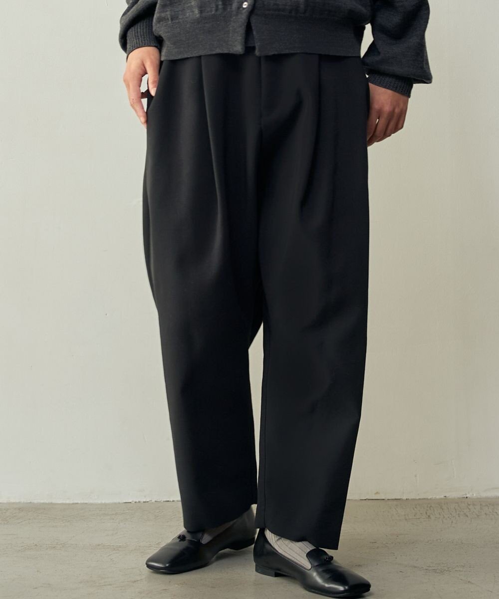 【ムーク/muuc】のトリプルクロス タックパンツ|軽くてふっくらした三重織り生地・セットアップ可能 インテリア・キッズ・メンズ・レディースファッション・服の通販 founy(ファニー) ファッション Fashion レディースファッション Fashion for Women セットアップ Matching Sets レディースパンツ・ボトムス Pants & Trousers / Bottoms キャンバス Canvas, Canvas Fabric ジャケット Jacket, Outerwear ストレッチ Stretch, Stretchy Fabric スラックス Slacks, Dress Pants セットアップ Set-Up, Coordinated Outfit トリプル Triple, Three Layers 手編み Hand-Knitted, Handmade Knit パターン Pattern, Design Print ポケット Pocket, Pocket Detail A/W・秋冬 Autumn/Winter S/S・春夏 SS, Spring/Summer, Warm Season 再入荷 Restock / Back in Stock 夏 Summer ブラック|ID: prp329100004655352 ipo3291000000034568403