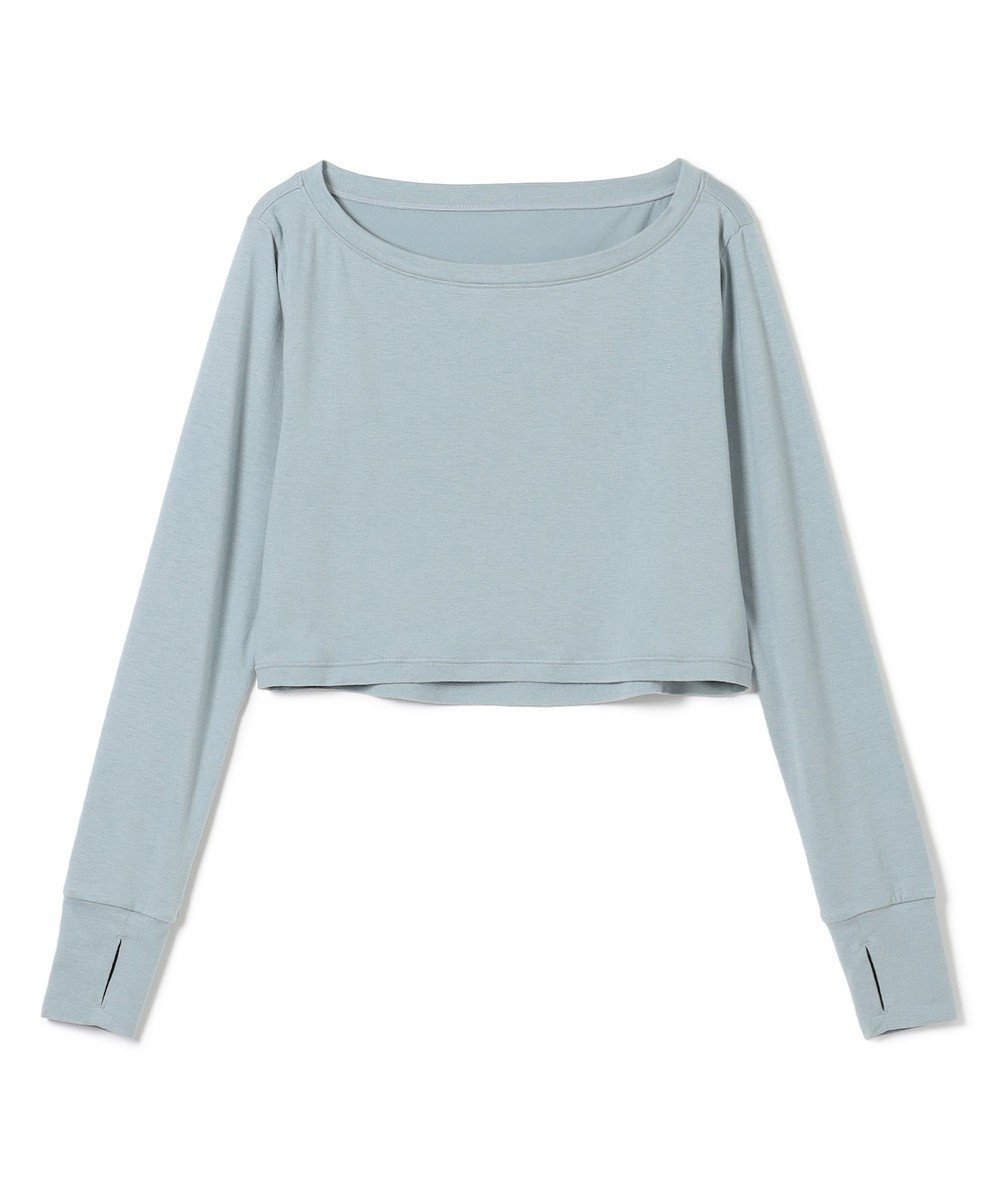 【チャコット/Chacott】のロングスリーブトップ インテリア・キッズ・メンズ・レディースファッション・服の通販 founy(ファニー) 　ファッション　Fashion　レディースファッション　Fashion for Women　トップス・カットソー　Cut & Sew Tops　なめらか　Smooth, Silky Texture　スリーブ　Sleeve, Long Sleeve / Short Sleeve　バランス　Balance, Style Balance　パール　Pearl, Pearl Accent　ロング　Long, Long-Length　軽量　Lightweight, Ultra Light　サックスブルー|ID: prp329100004655360 ipo3291000000033669216