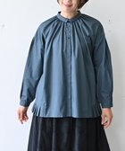 【ムーク/muuc】の〈オーガニックコットン〉〈コットンブロード生地〉〈カラーにより異なる生地〉〈通年着られる〉コットン裾プリ ーツ ブラウス ブルーグリーン|ID: prp329100004655372 ipo3291000000033669297