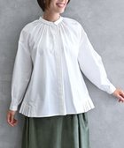 【ムーク/muuc】の〈オーガニックコットン〉〈コットンブロード生地〉〈カラーにより異なる生地〉〈通年着られる〉コットン裾プリ ーツ ブラウス ホワイト|ID: prp329100004655372 ipo3291000000033669298