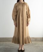 【ムーク/muuc】の〈オーガニックコットン〉〈コットンブロード生地〉〈カラーにより異なる生地〉〈通年着られる〉コットン裾プリ ーツ 前開き ワンピース ベージュ|ID: prp329100004655373 ipo3291000000033669300