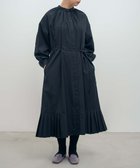 【ムーク/muuc】の〈オーガニックコットン〉〈コットンブロード生地〉〈カラーにより異なる生地〉〈通年着られる〉コットン裾プリ ーツ 前開き ワンピース ブラック|ID: prp329100004655373 ipo3291000000033669301